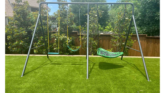 A medium-sized swing set.