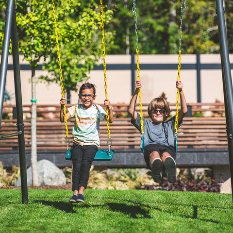 TitanPro Swing Set With Saucer Green Tent Swing