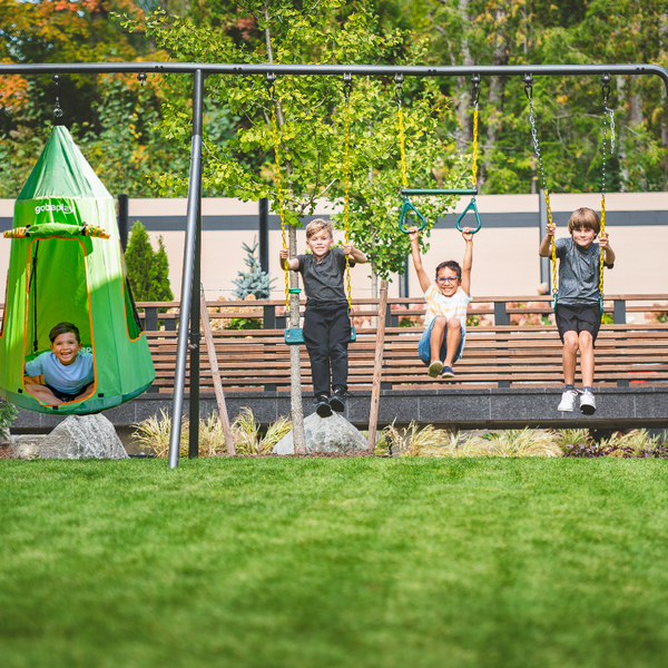 TitanMax Swing Set With Saucer Green Tent Swing – gobaplay US