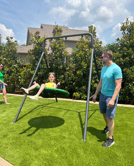 Single Swing Set With Round Platform Swing – gobaplay US